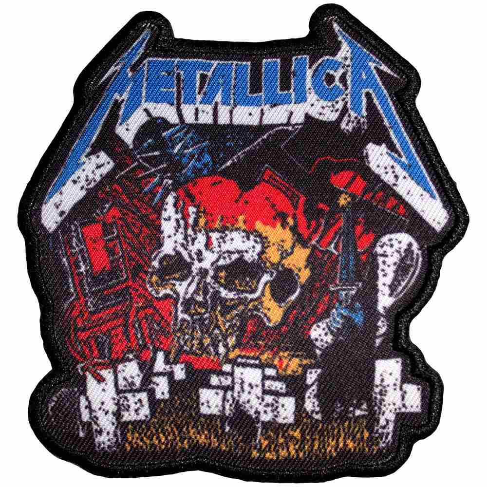 Metallica - Master Of Puppets Skull Patch - Zwart/Multicolours